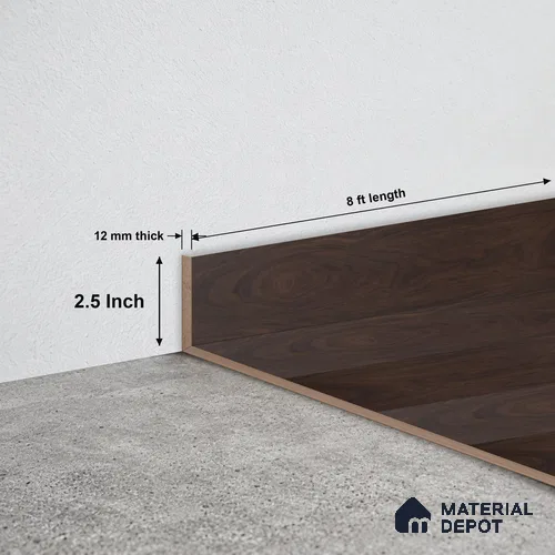MDF Skirting Aristo Premium PM 00365 D | 8 ft x 2.5 Inch - 12 mm | Compatible for Laminate Wood Floor LF 00250 | Clean Edge Cover for Floor-Wall Gap