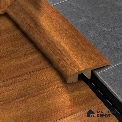 MDF Reducer R Profile Heirloom PM 00348 K | 8 ft x 23 mm x 12 mm | Compatible for Laminate Wood Floor LF 00268 | Smooth Slope Between High & Low Floors