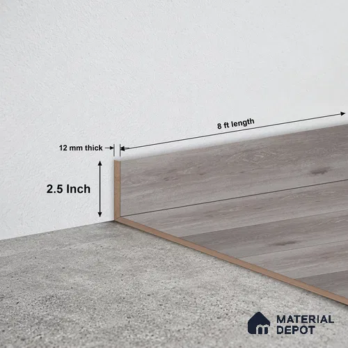 MDF Skirting Heirloom PM 00351 D | 8 ft x 2.5 Inch - 12 mm | Compatible for Laminate Wood Floor LF 00270 | Clean Edge Cover for Floor-Wall Gap