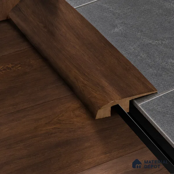 MDF Reducer R Profile Heirloom PM 00349 J | 8 ft x 18 mm x 12 mm | Compatible for Laminate Wood Floor LF 00271 | Smooth Slope Between High & Low Floors