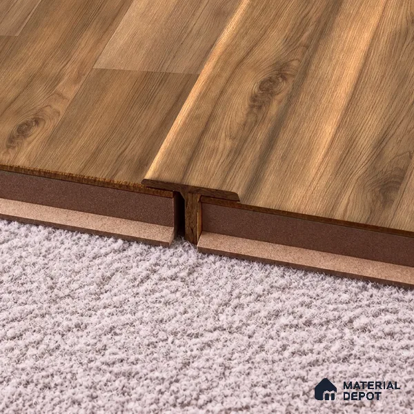 MDF T Profile Aqua Lock PM 00405 M | 8 ft x 12 mm x 12 mm | Compatible for Laminate Wood Floor LF 00288 | Seamless Joint Between Two Rooms’ Flooring