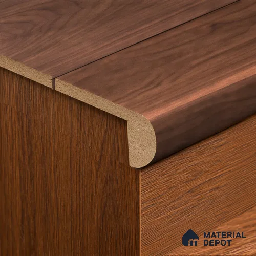 MDF L Nosing Profile Aqua Lock PM 00409 W | 8 ft x 25 x 25 x 12 mm | Compatible for Laminate Wood Floor LF 00292 | Protective Edge Finish For Stairs & Steps