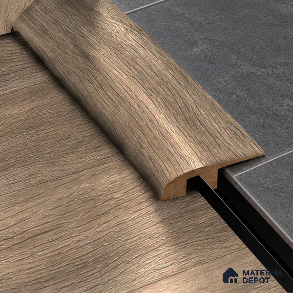 MDF Reducer R Profile Herringbone PM 00394 L | 8 ft x 25 mm x 12 mm | Compatible for Laminate Wood Floor LF 00296 | Smooth Slope Between High & Low Floors