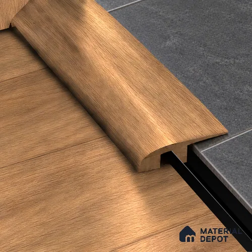 MDF Reducer R Profile Herringbone PM 00398 I | 8 ft x 16 mm x 12 mm | Compatible for Laminate Wood Floor LF 00298 | Smooth Slope Between High & Low Floors