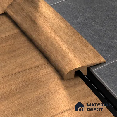 MDF Reducer R Profile Herringbone PM 00398 K | 8 ft x 23 mm x 12 mm | Compatible for Laminate Wood Floor LF 00298 | Smooth Slope Between High & Low Floors
