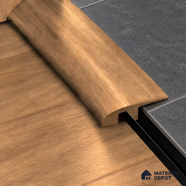 MDF Reducer R Profile Herringbone PM 00398 K | 8 ft x 23 mm x 12 mm | Compatible for Laminate Wood Floor LF 00298 | Smooth Slope Between High & Low Floors