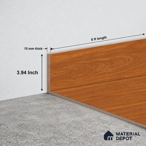 MDF Skirting Memento TF 00027 B | 7.8 ft x 100 mm - 15 mm | Compatible for LF 00320 C | Clean Edge Cover for Floor-Wall Gap