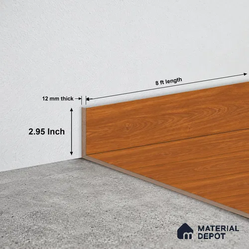 MDF Skirting Memento TF 00027 | 8 ft x 75 mm - 12 mm | Compatible for LF 00320 C | Clean Edge Cover for Floor-Wall Gap