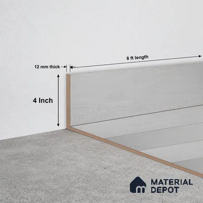 SPC Skirting  TF 00669 K |  8 ft x 4 inch  - 12 mm | Compatible for SPC Floor SP 00077