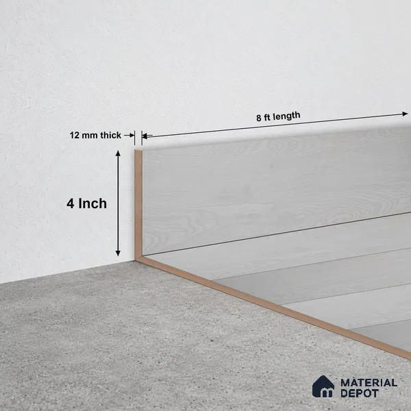 SPC Skirting  TF 00669 K |  8 ft x 4 inch  - 12 mm | Compatible for SPC Floor SP 00077