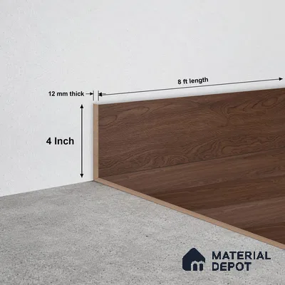 SPC Skirting  TF 00684 K |  8 ft x 4 inch  - 12 mm | Compatible for SPC Floor SP 00078