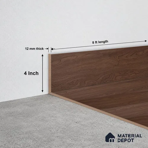 SPC Skirting  TF 00684 K |  8 ft x 4 inch  - 12 mm | Compatible for SPC Floor SP 00078