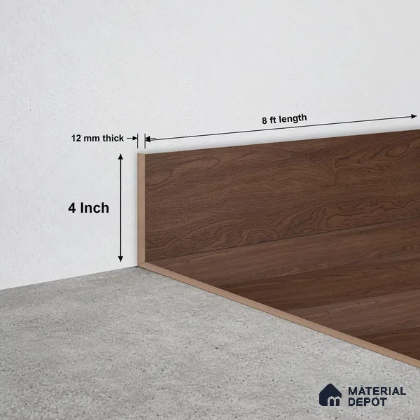 SPC Skirting  TF 00684 K |  8 ft x 4 inch  - 12 mm | Compatible for SPC Floor SP 00078