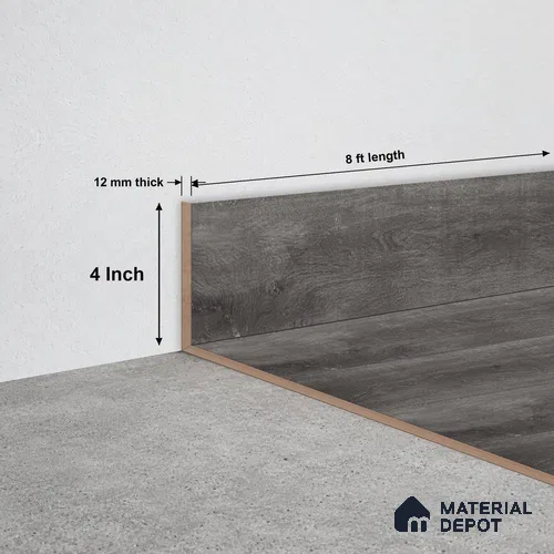 SPC Skirting  TF 00679 K |  8 ft x 4 inch  - 12 mm | Compatible for SPC Floor SP 00084