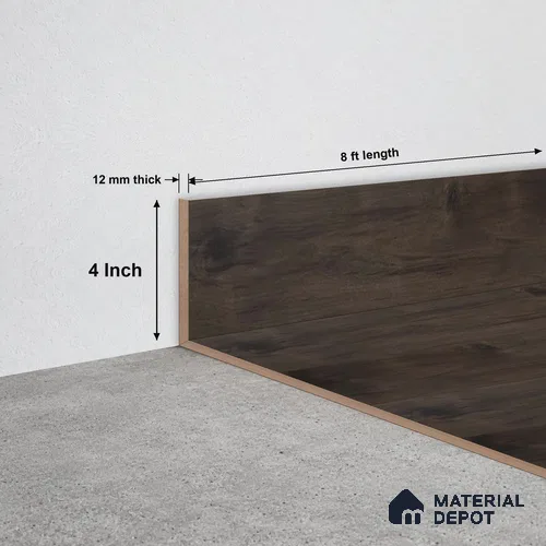SPC Skirting  TF 00677 K |  8 ft x 4 inch  - 12 mm | Compatible for SPC Floor SP 00086