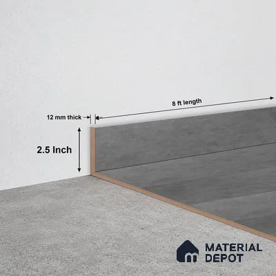 SPC Skirting  TF 00676 H |  8 ft x 2.5 inch  - 12 mm | Compatible for SPC Floor SP 00087