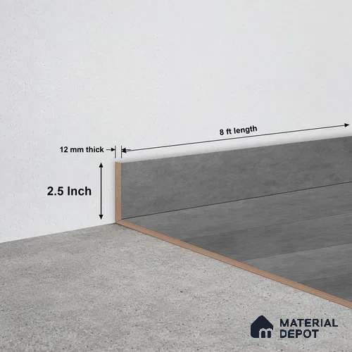 SPC Skirting  TF 00676 H |  8 ft x 2.5 inch  - 12 mm | Compatible for SPC Floor SP 00087
