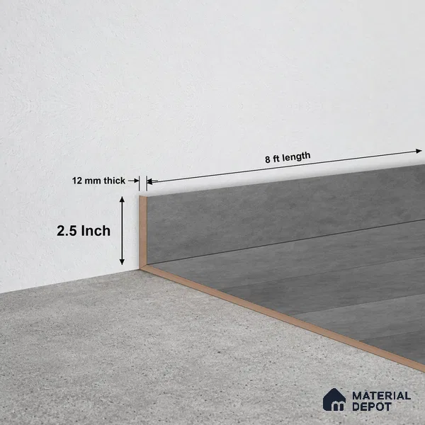 SPC Skirting  TF 00676 H |  8 ft x 2.5 inch  - 12 mm | Compatible for SPC Floor SP 00087