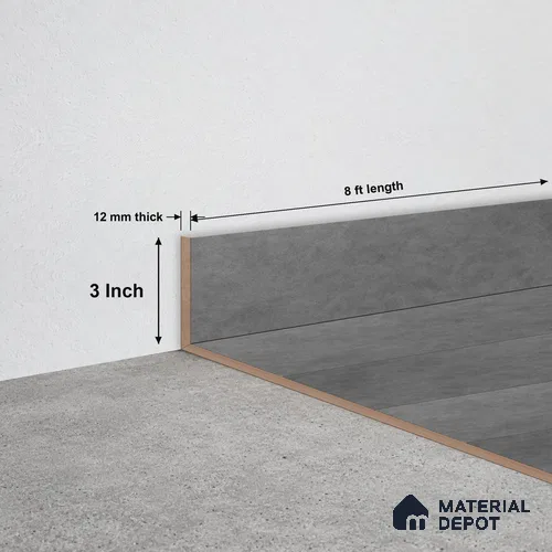 SPC Skirting TF 00676 I | 8 ft x 3 inch - 12 mm | Compatible for SPC Floor SP 00087