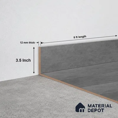SPC Skirting  TF 00676 J |  8 ft x 3.5 inch  - 12 mm | Compatible for SPC Floor SP 00087