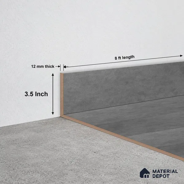 SPC Skirting  TF 00676 J |  8 ft x 3.5 inch  - 12 mm | Compatible for SPC Floor SP 00087