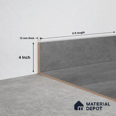 SPC Skirting  TF 00676 K |  8 ft x 4 inch  - 12 mm | Compatible for SPC Floor SP 00087