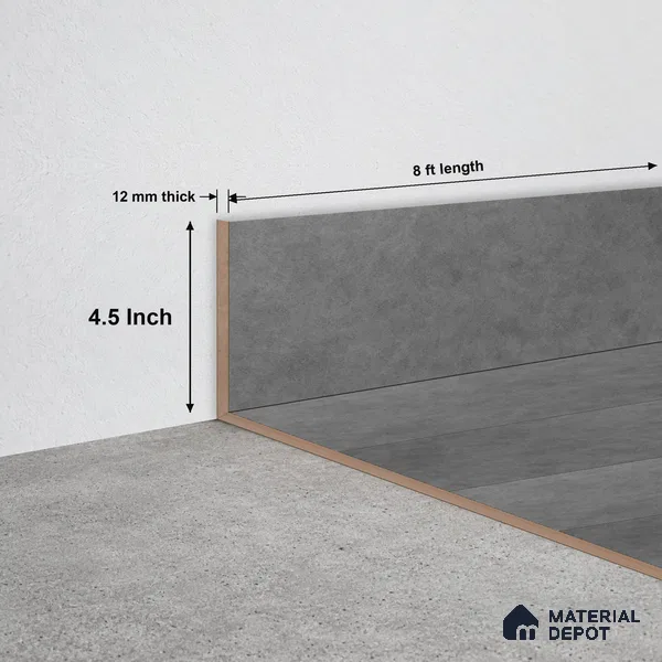 SPC Skirting  TF 00676 L |  8 ft x 4.5 inch  - 12 mm | Compatible for SPC Floor SP 00087