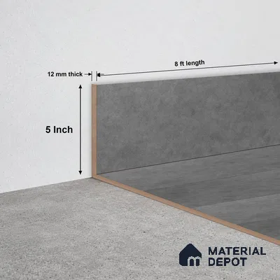 SPC Skirting  TF 00676 M |  8 ft x 5 inch  - 12 mm | Compatible for SPC Floor SP 00087
