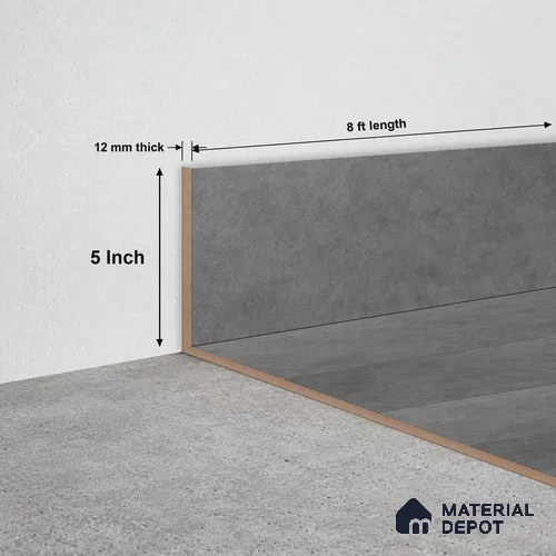 SPC Skirting TF 00676 M | 8 ft x 5 inch - 12 mm | Compatible for SPC Floor SP 00087