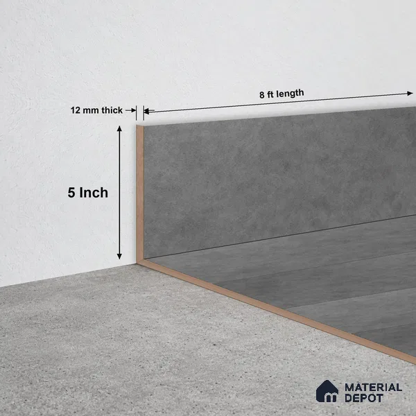 SPC Skirting TF 00676 M | 8 ft x 5 inch - 12 mm | Compatible for SPC Floor SP 00087