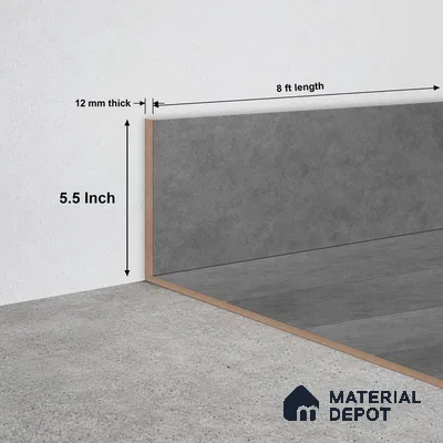 SPC Skirting  TF 00676 N |  8 ft x 5.5 inch  - 12 mm | Compatible for SPC Floor SP 00087