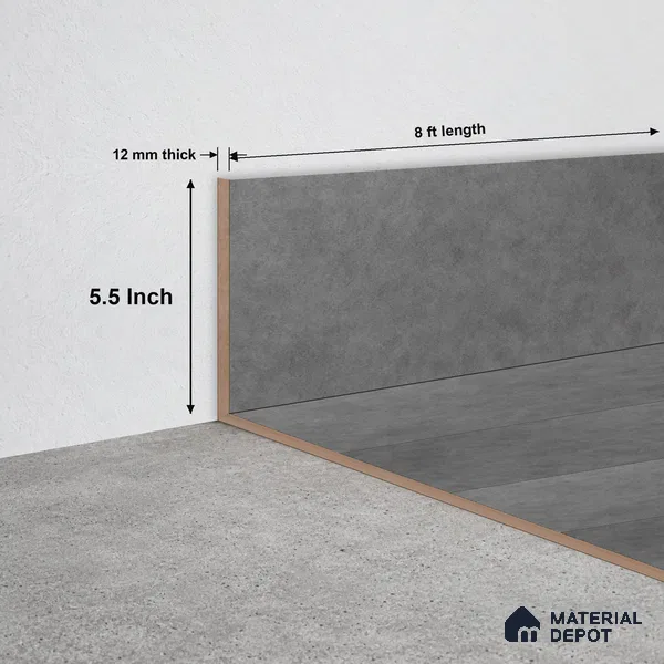 SPC Skirting  TF 00676 N |  8 ft x 5.5 inch  - 12 mm | Compatible for SPC Floor SP 00087