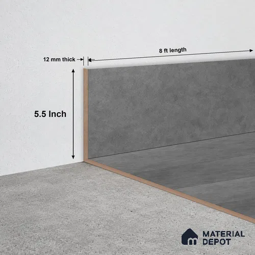 SPC Skirting TF 00676 N | 8 ft x 5.5 inch - 12 mm | Compatible for SPC Floor SP 00087