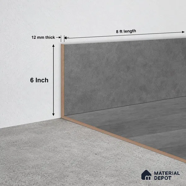 SPC Skirting TF 00676 O | 8 ft x 6 inch - 12 mm | Compatible for SPC Floor SP 00087