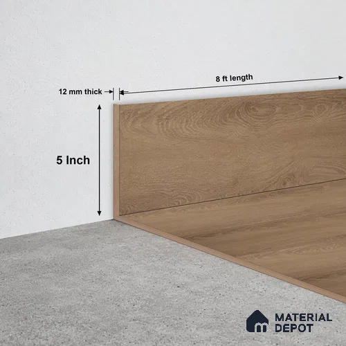 SPC Skirting TF 00670 M | 8 ft x 5 inch - 12 mm | Compatible for SPC Floor SP 00090 B