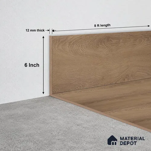 SPC Skirting TF 00670 O | 8 ft x 6 inch - 12 mm | Compatible for SPC Floor SP 00090 B