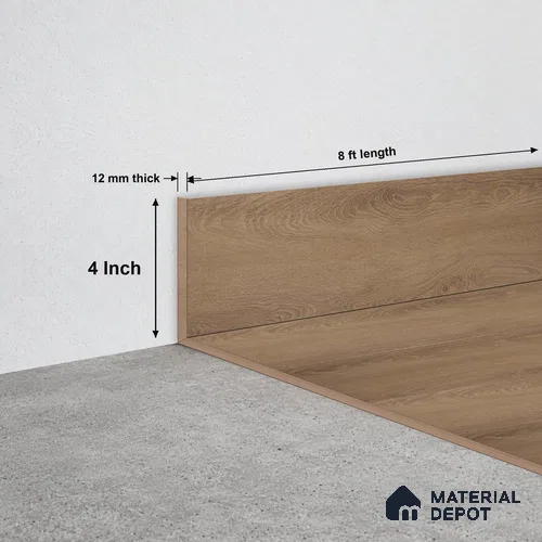 SPC Skirting  TF 00673 K |  8 ft x 4 inch  - 12 mm | Compatible for SPC Floor SP 00090