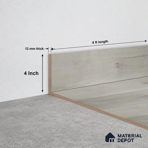 SPC Skirting  TF 00672 K |  8 ft x 4 inch  - 12 mm | Compatible for SPC Floor SP 00091