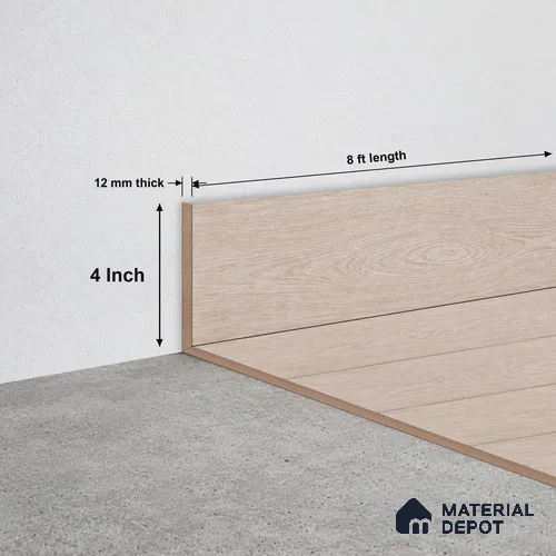 SPC Skirting  TF 00671 K |  8 ft x 4 inch  - 12 mm | Compatible for SPC Floor SP 00126 B