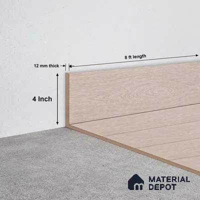 SPC Skirting  TF 00686 K |  8 ft x 4 inch  - 12 mm | Compatible for SPC Floor SP 00126