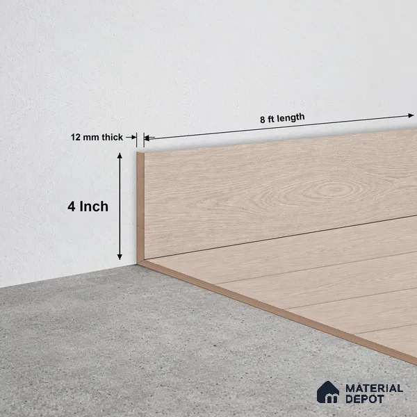 SPC Skirting  TF 00686 K |  8 ft x 4 inch  - 12 mm | Compatible for SPC Floor SP 00126