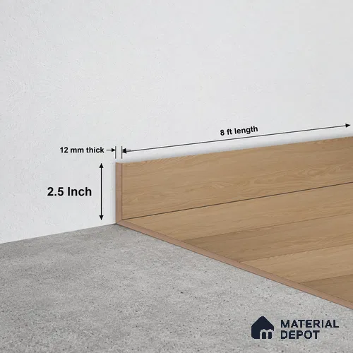 WPC Skirting Stone Core TF 00001 E | 8 ft x 2.5 Inch x 12 mm | Compatible for SPC Floor SP 00064