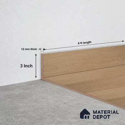 WPC Skirting Stone Core TF 00001 F | 8 ft x 3 Inch x 12 mm | Compatible for SPC Floor SP 00064