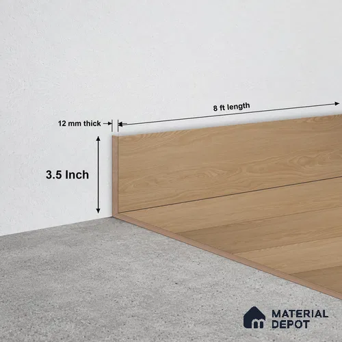 WPC Skirting Stone Core TF 00001 G | 8 ft x 3.5 Inch x 12 mm | Compatible for SPC Floor SP 00064