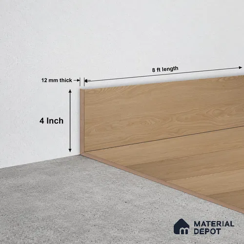 WPC Skirting Stone Core TF 00001 H | 8 ft x 4 Inch x 12 mm | Compatible for SPC Floor SP 00064