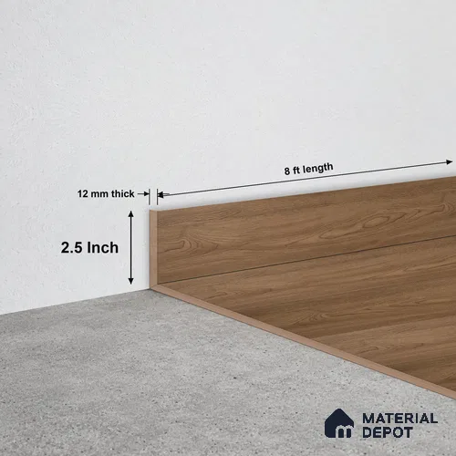 WPC Skirting Stone Core TF 00002 E | 8 ft x 2.5 Inch x 12 mm | Compatible for SPC Floor SP 00065