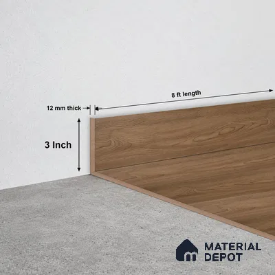 WPC Skirting Stone Core TF 00002 F | 8 ft x 3 Inch x 12 mm | Compatible for SPC Floor SP 00065