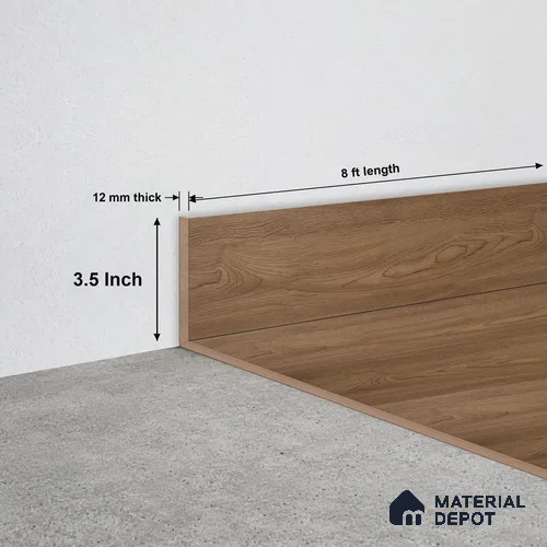 WPC Skirting Stone Core TF 00002 G | 8 ft x 3.5 Inch x 12 mm | Compatible for SPC Floor SP 00065