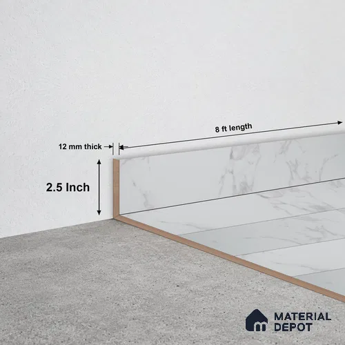 WPC Skirting Stone Core TF 00003 E | 8 ft x 2.5 Inch x 12 mm | Compatible for SPC Floor SP 00066