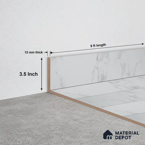 WPC Skirting Stone Core TF 00003 G | 8 ft x 3.5 Inch x 12 mm | Compatible for SPC Floor SP 00066